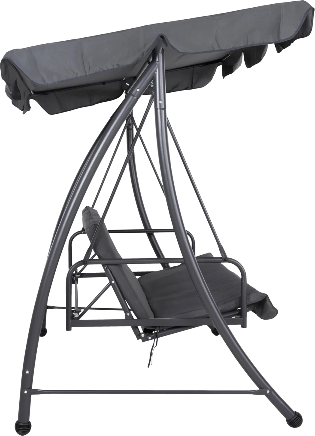 Gugalnica-postelja za verando s senčnikom, 3-sedežna LIKID FH5980.01 kovinski okvir in tkanina v sivi barvi 200x120x164H cm