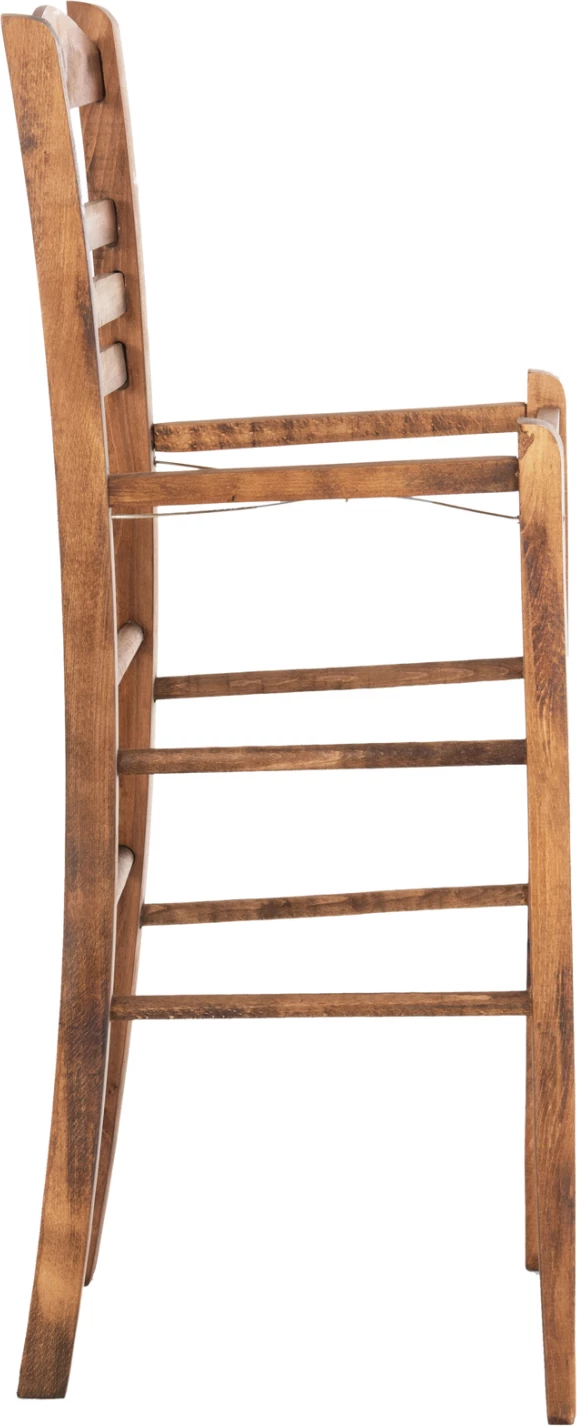 Barski stol Gadiel iz bukovega lesa impregniran v barvi oreha 40,5x39x104,5H cm. Samo okvir