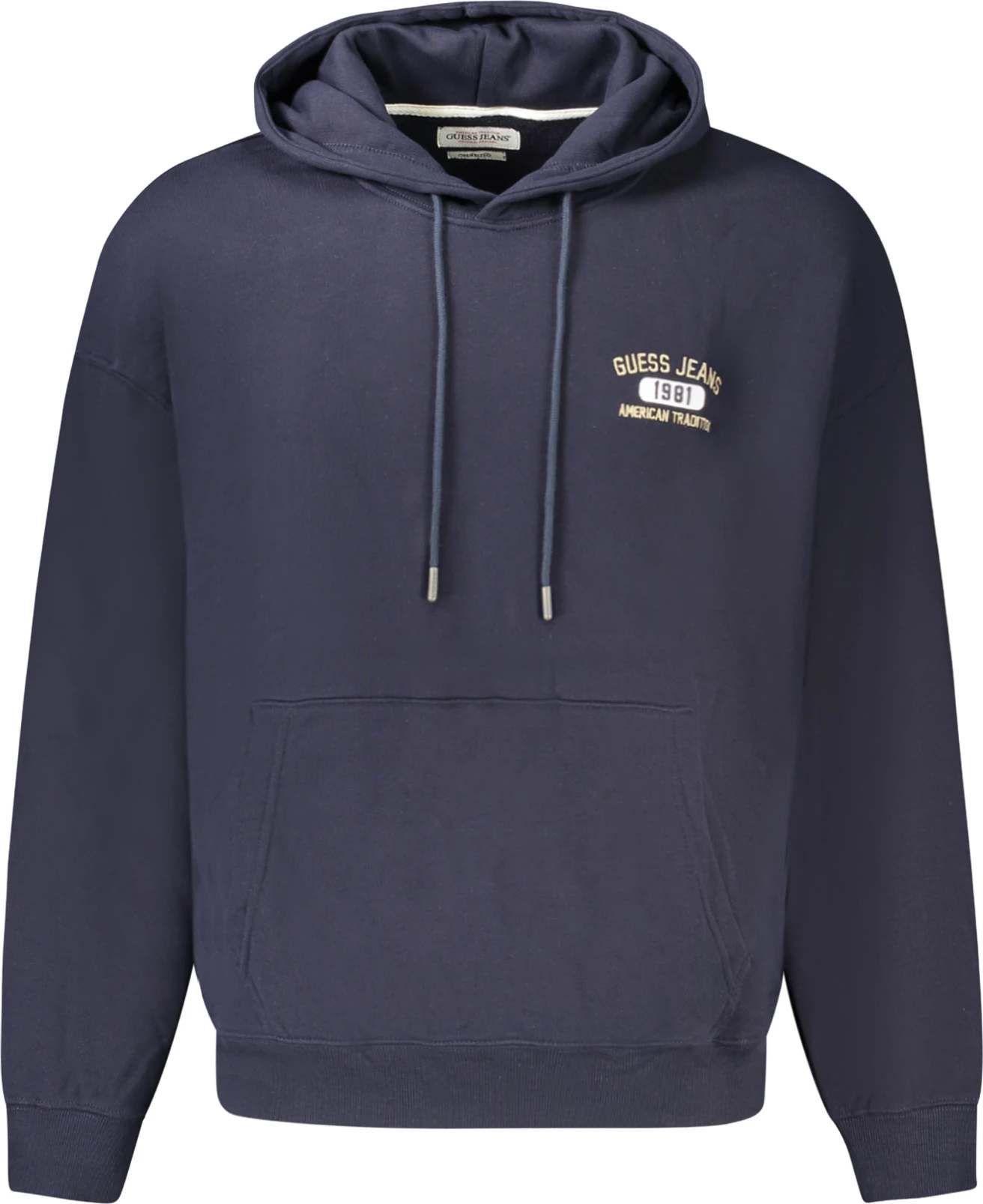 Pulover s kapuco, moški GUESS JEANS, moder