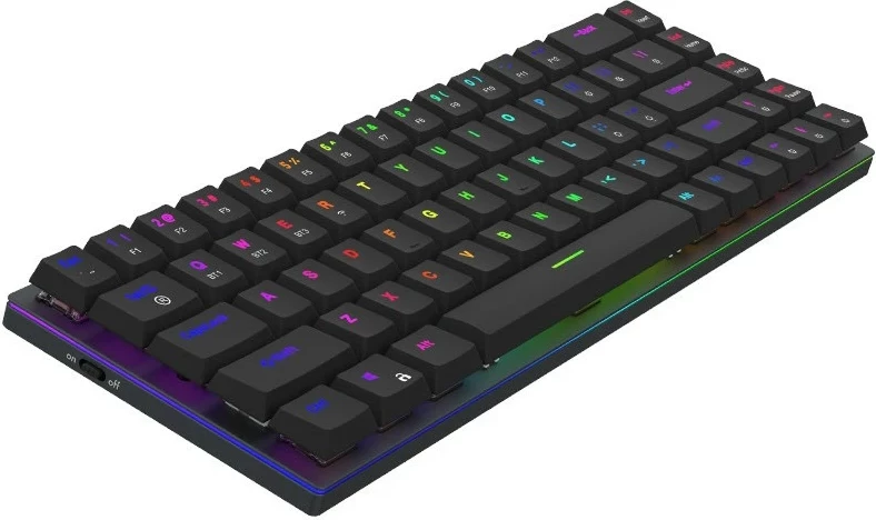 Mehanska tipkovnica 65%, 68 tipk, RGB, brezžična in z kabelom Aqirys Agena, črna