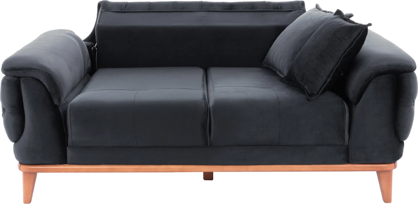 BENNINGTON dvosed kavč-postelja, črna, 180x95x80