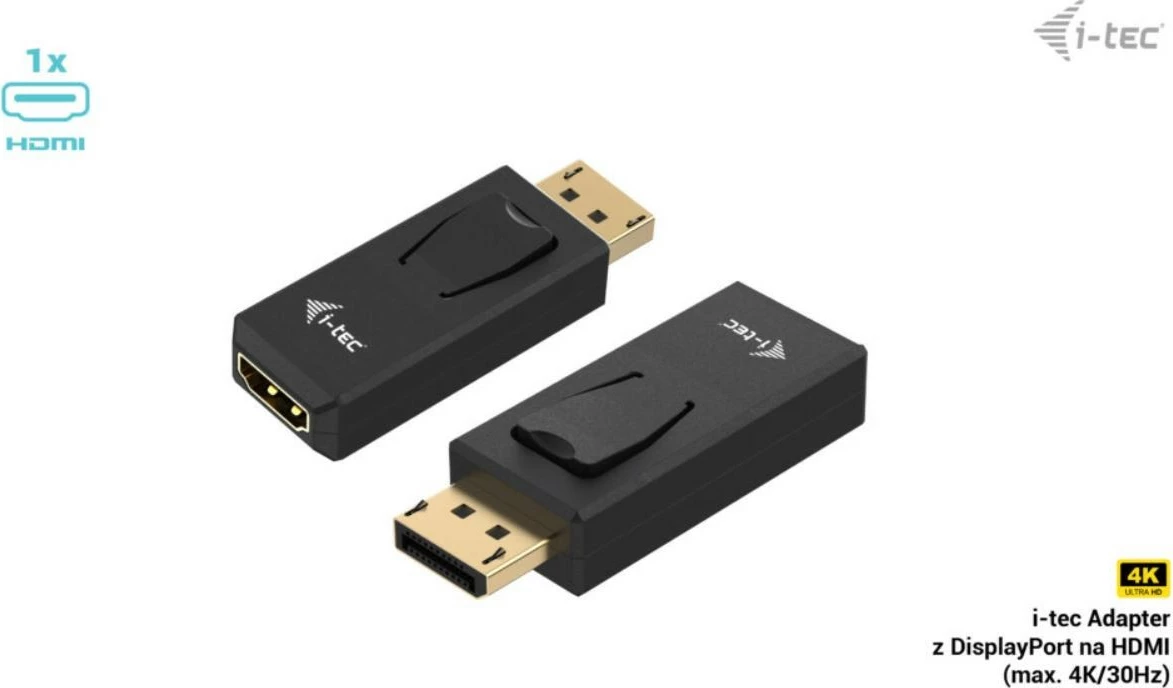 Adapter DisplayPort na HDMI, i-tec DP2HDMI4K30HZ, 4K/30Hz, črn