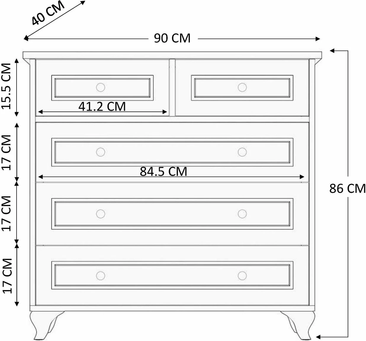 Komplet mladinske sobe, mat bela, Skye Decor Rb-068