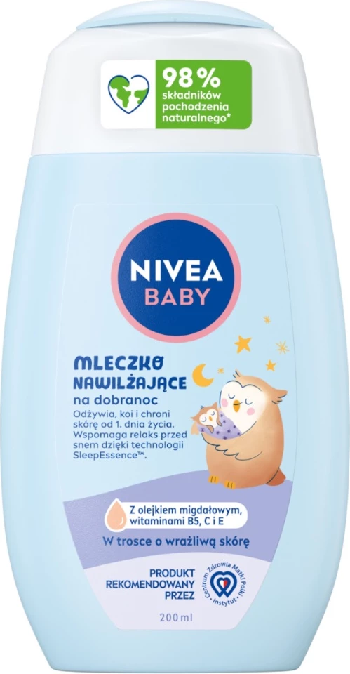Hidratantno mleko za telo za otroke Nivea Baby Bedtime, 200 ml