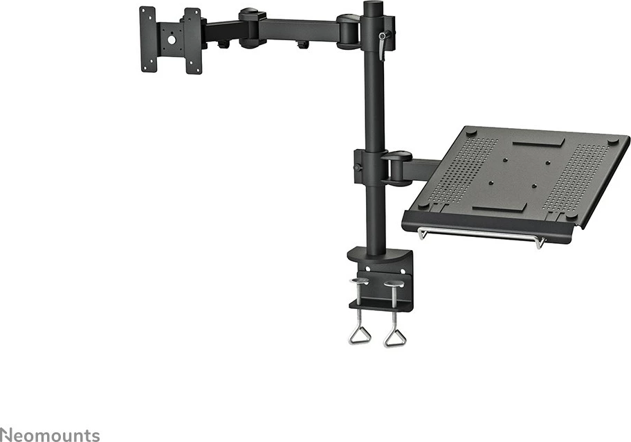 Namizno držalo za monitor in prenosnik Neomounts Newstar FPMA-D960NOTEBOOK, za monitor 10–27 in. in prenosnik, s sponko, črno