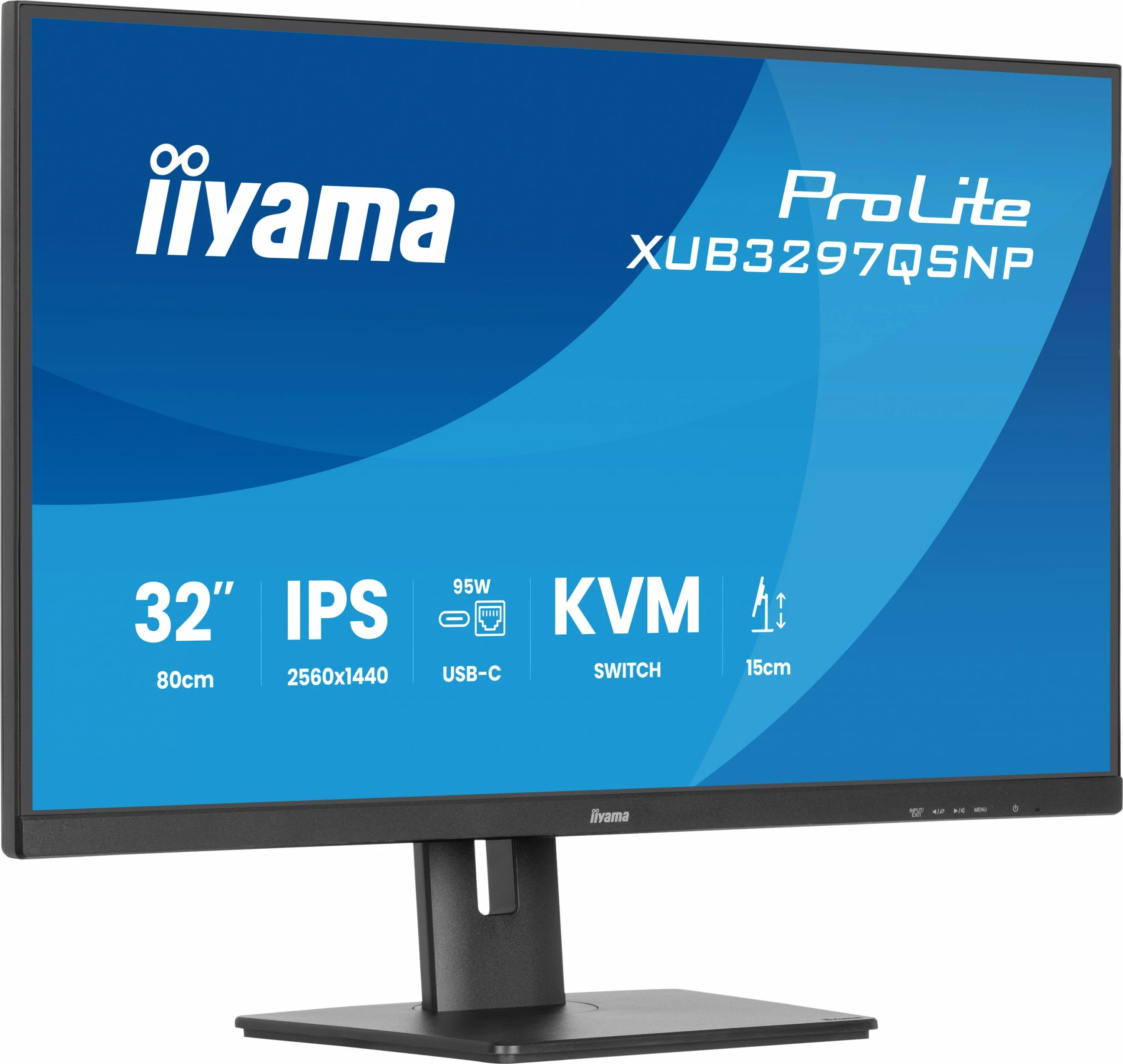 Monitor 32-palčni IPS 2560x1440 iiyama XUB3297QSNP-B1, USB-C, KVM, črn