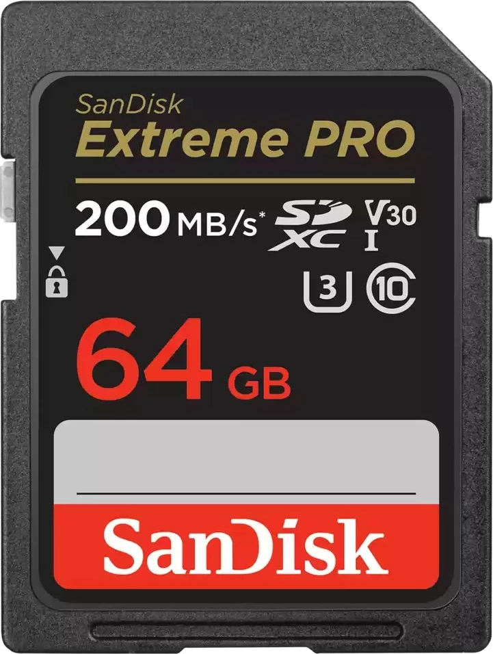SDXC kartica SanDisk Extreme PRO, 64 GB, Class 10, 170 MB/s, 90 MB/s, Class 3 (U3), črna