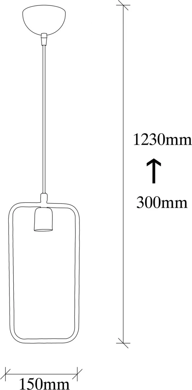 Kovinska viseča svetilka črna FH7258 15Χ6Χ123 cm