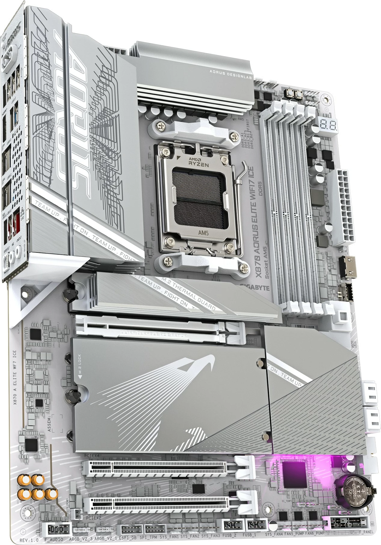 Matična plošča Gigabyte X870 AORUS ELITE WIFI7 ICE, Socket AM5, DDR5, Wi-Fi 7