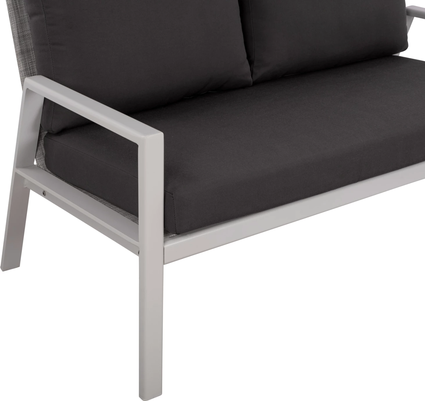 Dvosedežna zofa iz aluminija FH5561.01 bela s blazinami