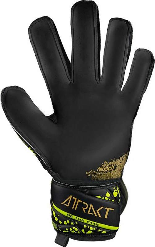 Rokavice za vratarje Attrakt Infinity Finger Support, Reusch, 54 70 710 7739, za moške in ženske, črne in rumene