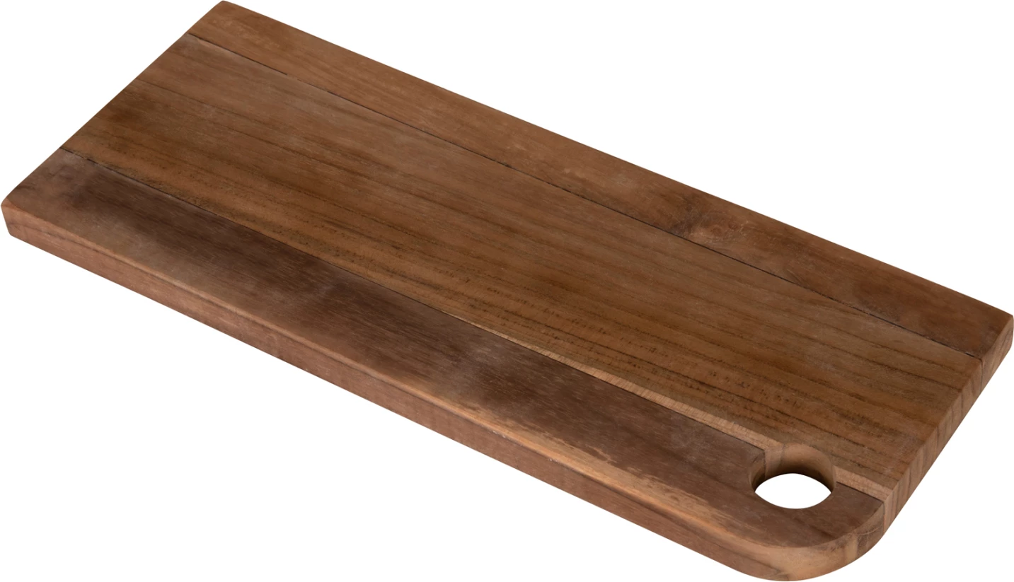 Deska za rezanje za kuhinjo FH4291 iz tikovine v naravni barvi z luknjo za obešanje 15x38,5x2H cm