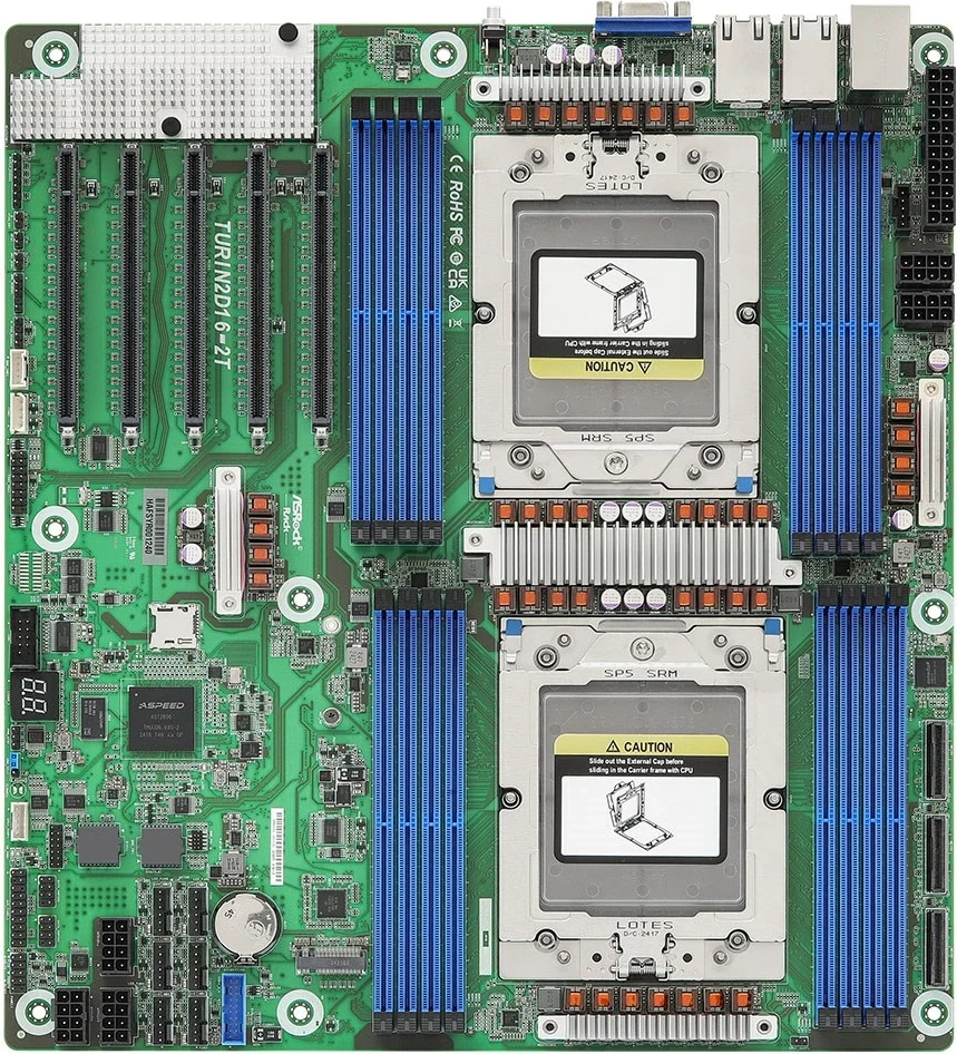 Matična plošča za strežnike, Asrock TURIN2D16-2T, Socket SP5, EEB