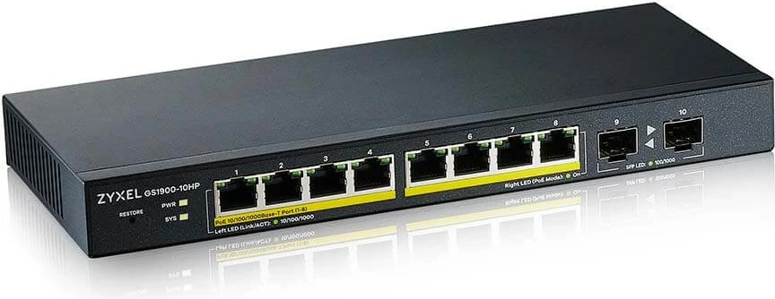 Menaxhuar L2 Gigabit Ethernet Switch Zyxel GS1900-10HP, 10/100/1000, črn