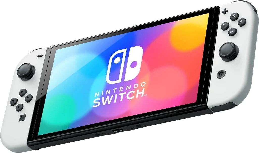 Prenosna igralna konzola OLED 7" Nintendo Switch, 64 GB, Wi‑Fi, bela