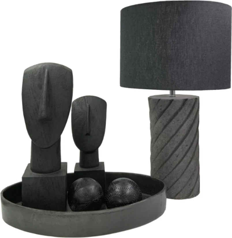 Dekorativni pladenj OKO, aluminij, grafit, 48 x 30 x 6 cm