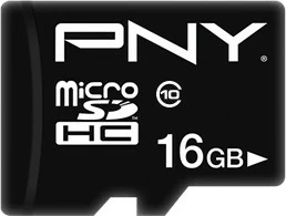 Kartica pomnilnika MicroSDHC 16 GB Class 10, črna — PNY