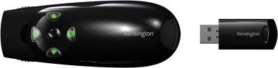 Prezenter z zelenim laserjem in upravljanjem kazalca, Kensington Expert, RF, USB, 45 m, črn
