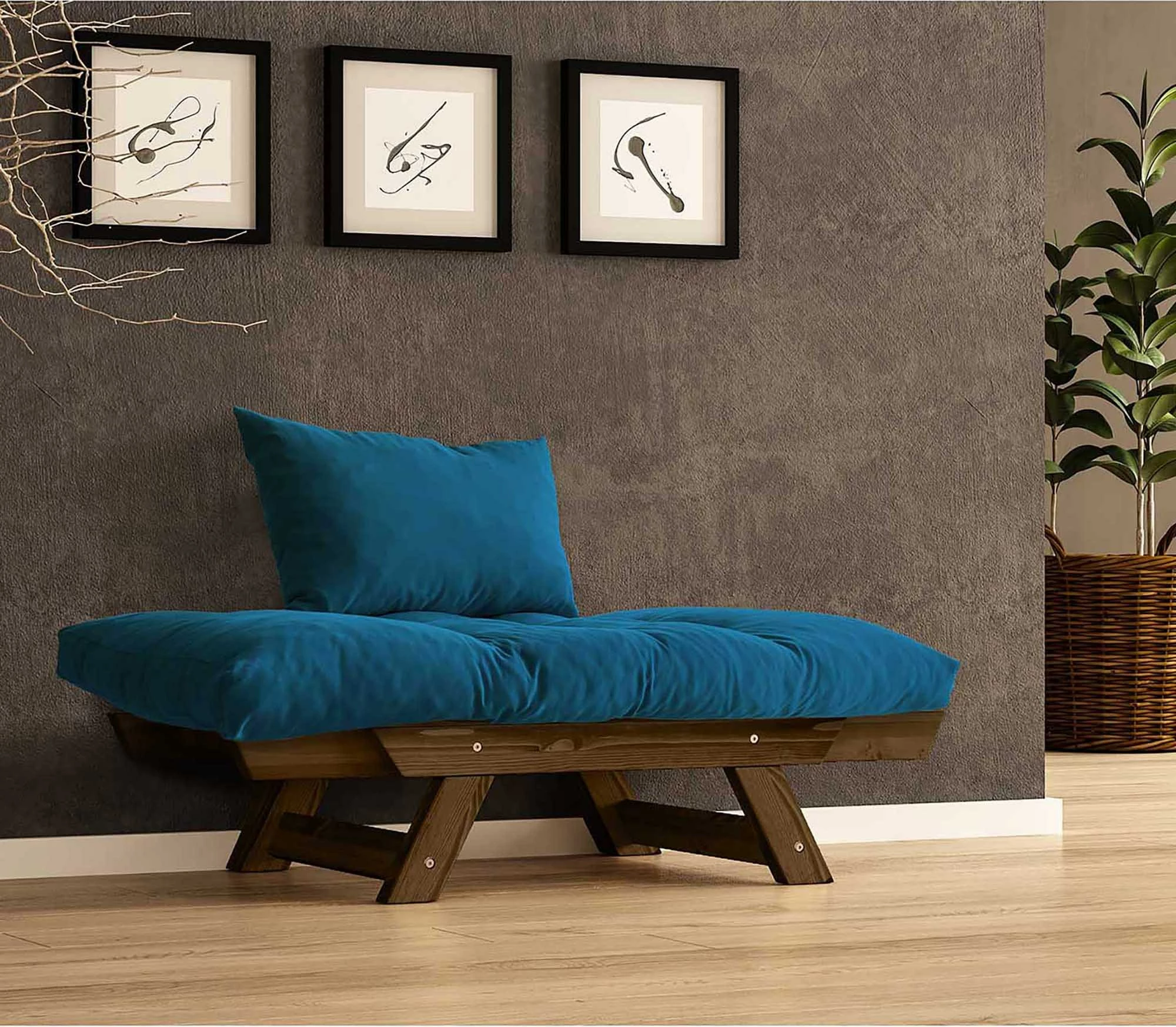 Vrtni enosedni stol Skye Decor CPT8136-140, rjavo in modro