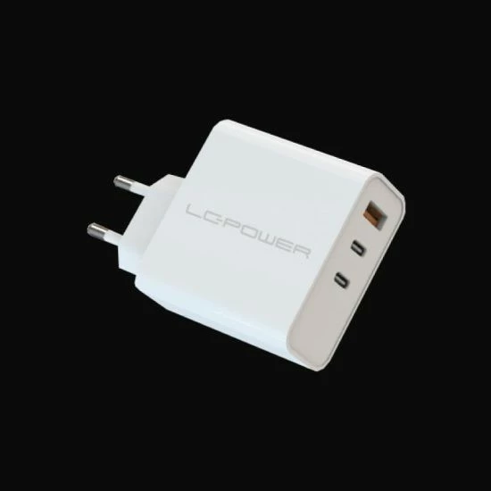 Univerzalni polnilec LC-Power LC-GAN-65, 65 W, 2x USB Type-C, 1x USB-A, bel