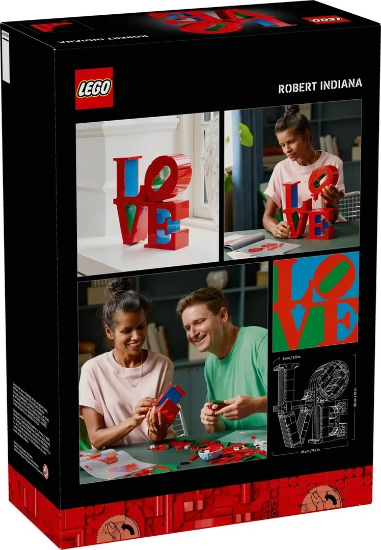 Panel dekorativen LEGO ART LOVE 31214, për të rritur, i kuq