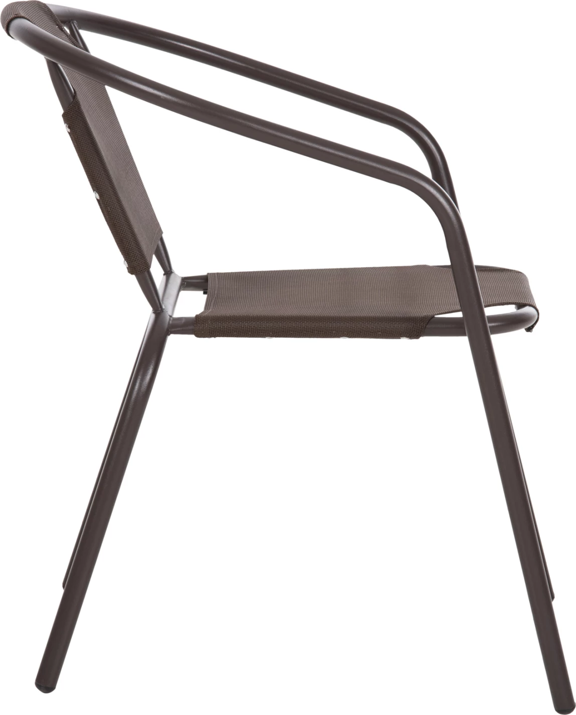 Vrtni naslanjač LEDAN FH5977.02 kovina in tekstilen v rjavi barvi 55x58x72H cm