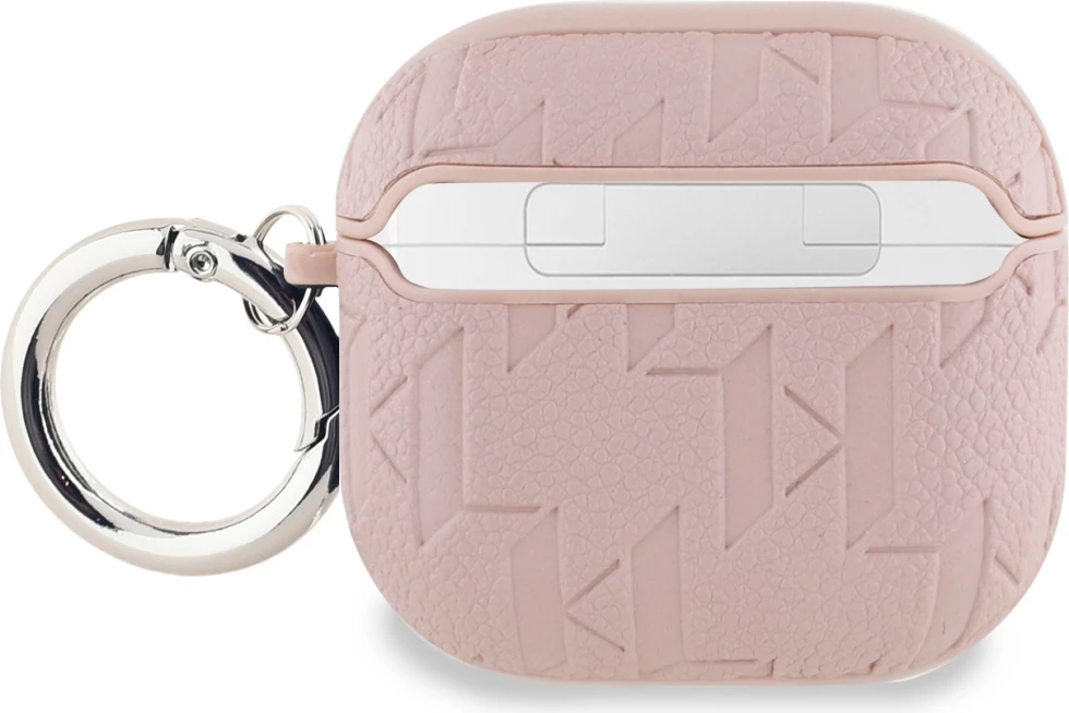 Ovitek za AirPods 4 Karl Lagerfeld Monogram Karl & Choupette Head, roza
