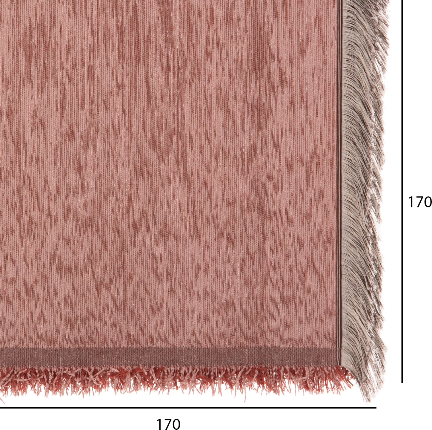 Prevleka za kavč z resicami DREAMTOPIA FH12164.11 v barvi prašno roza 178x178 cm