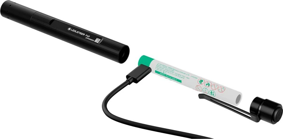 Ročna LED svetilka Ledlenser P4R, črna