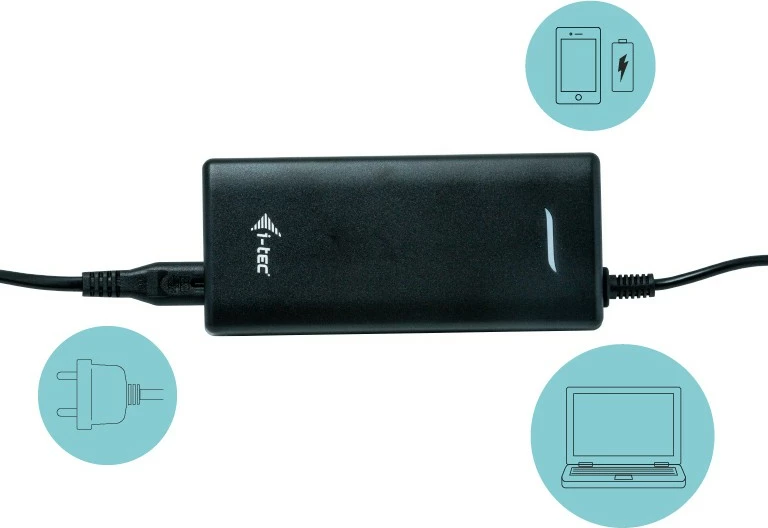 Docking postaja USB-C Dual Display, 100 W, z univerzalnim polnilcem, črna - i-tec