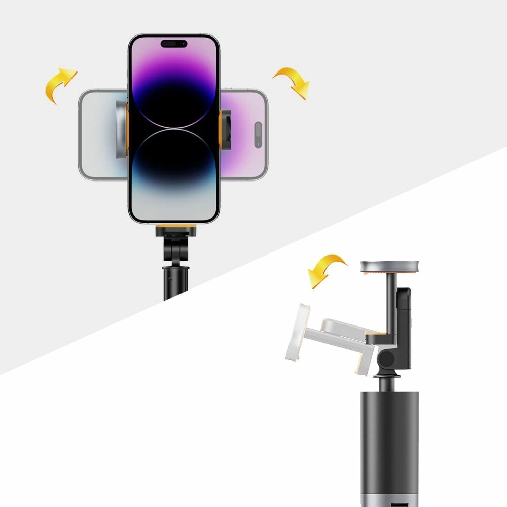 Selfie palica s trinožnikom in Bluetooth daljincem, do 141 cm, črna, Tech-Protect L08S