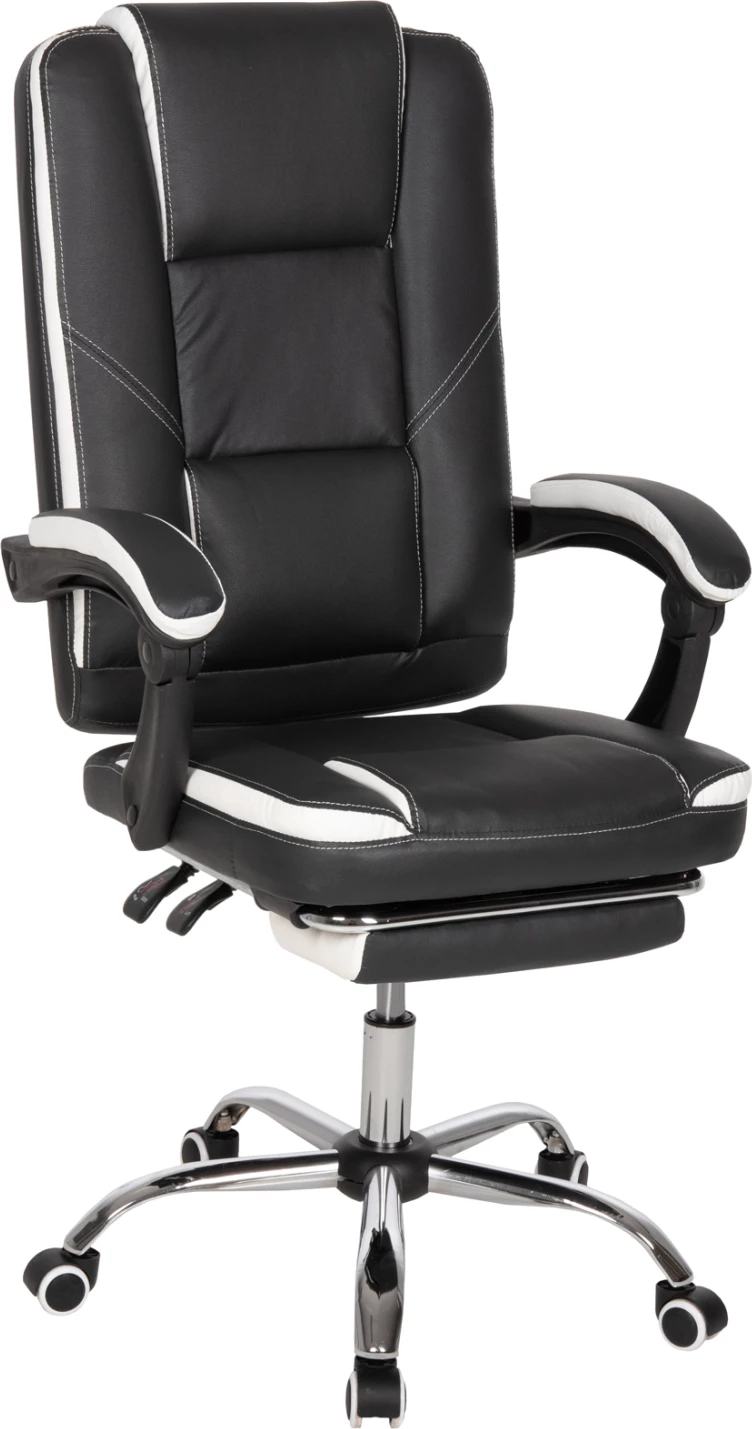 Pisarniški stol SEENA FH1190.02 črno-bela PU-zložljiva opora za noge 62x65x115Hcm