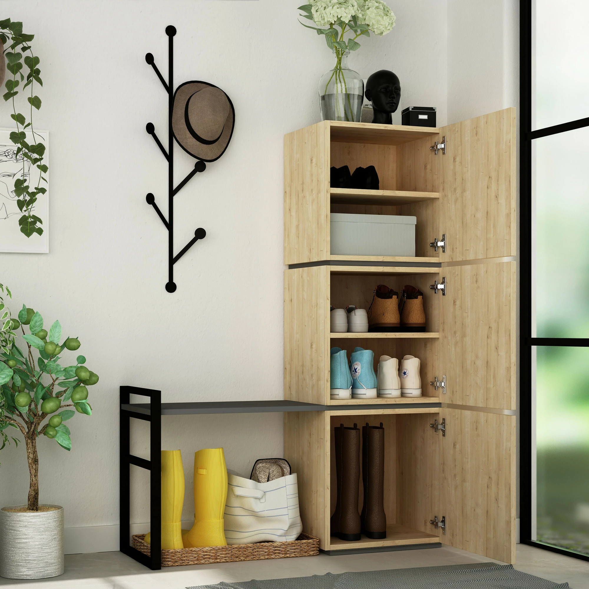 Omara za čevlje Skye Decor, hrast, Mello
