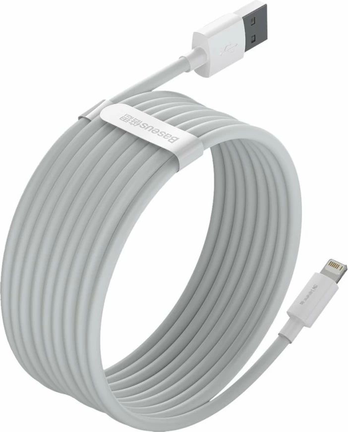 USB–Lightning kabel, 1,5 m, komplet 2 kosa, Baseus TZCALZJ-02, bela