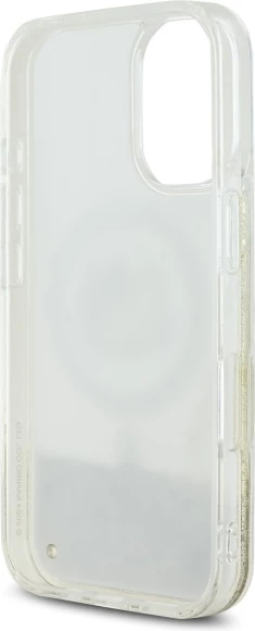 Zaščitni ovitek z zlatimi delci Hello Kitty Liquid Glitter Fever MagSafe za iPhone 16, Gold