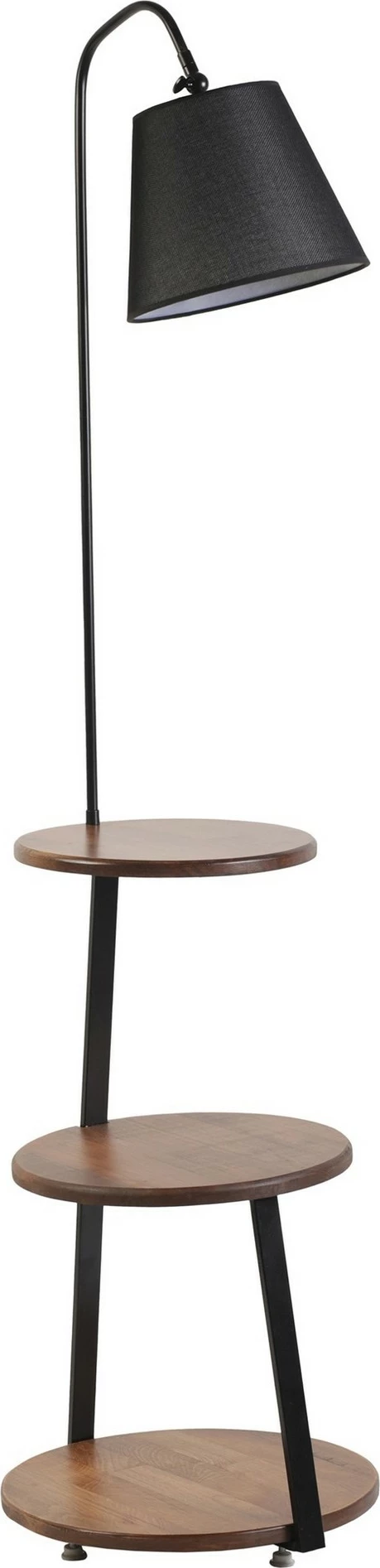 Stojalna svetilka s policami Opviq, črna, model Sorti Siyah Pramit Hasır