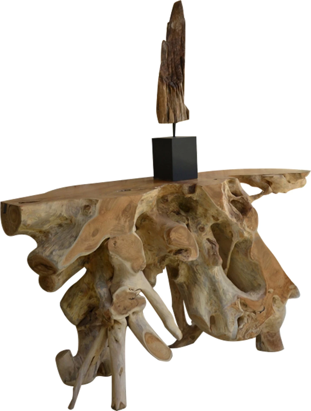 Konzola iz masivnega korena tikovine naravna 120Χ36Χ70H