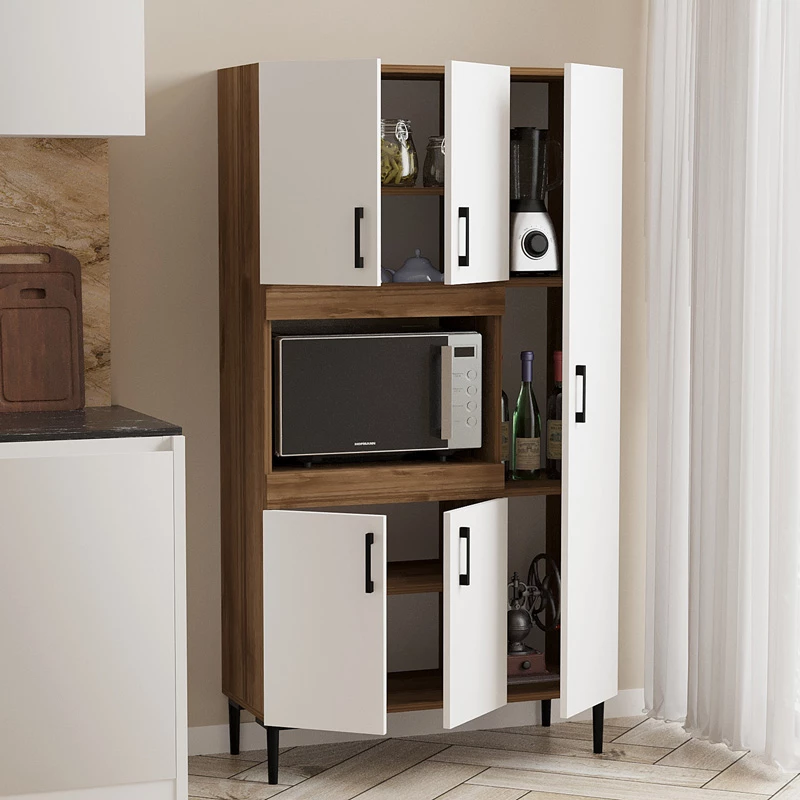 Kuhinjska omara Defne, bela-oreh, 89x37,5x160 cm