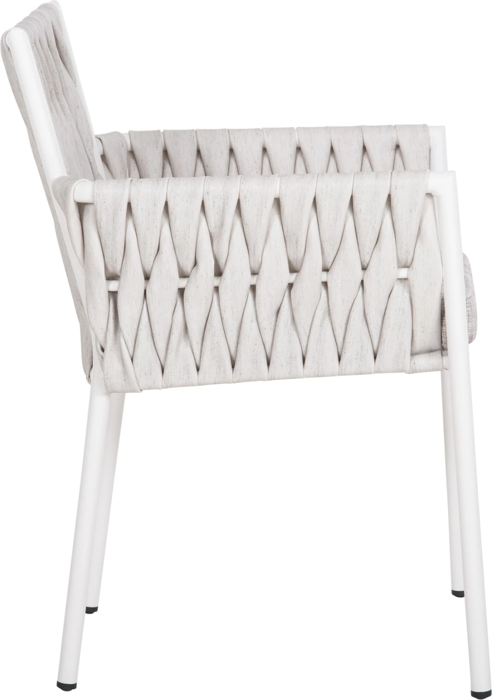 Aluminijasti naslanjač MARTIN FH5564.11 bel okvir in sintetični ratan v barvi slonovine 56x56x80Hcm