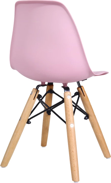 Otroški stol, PP roza, naravni bukev, Julita, 35x31x57,5 cm, komplet 4 kosov