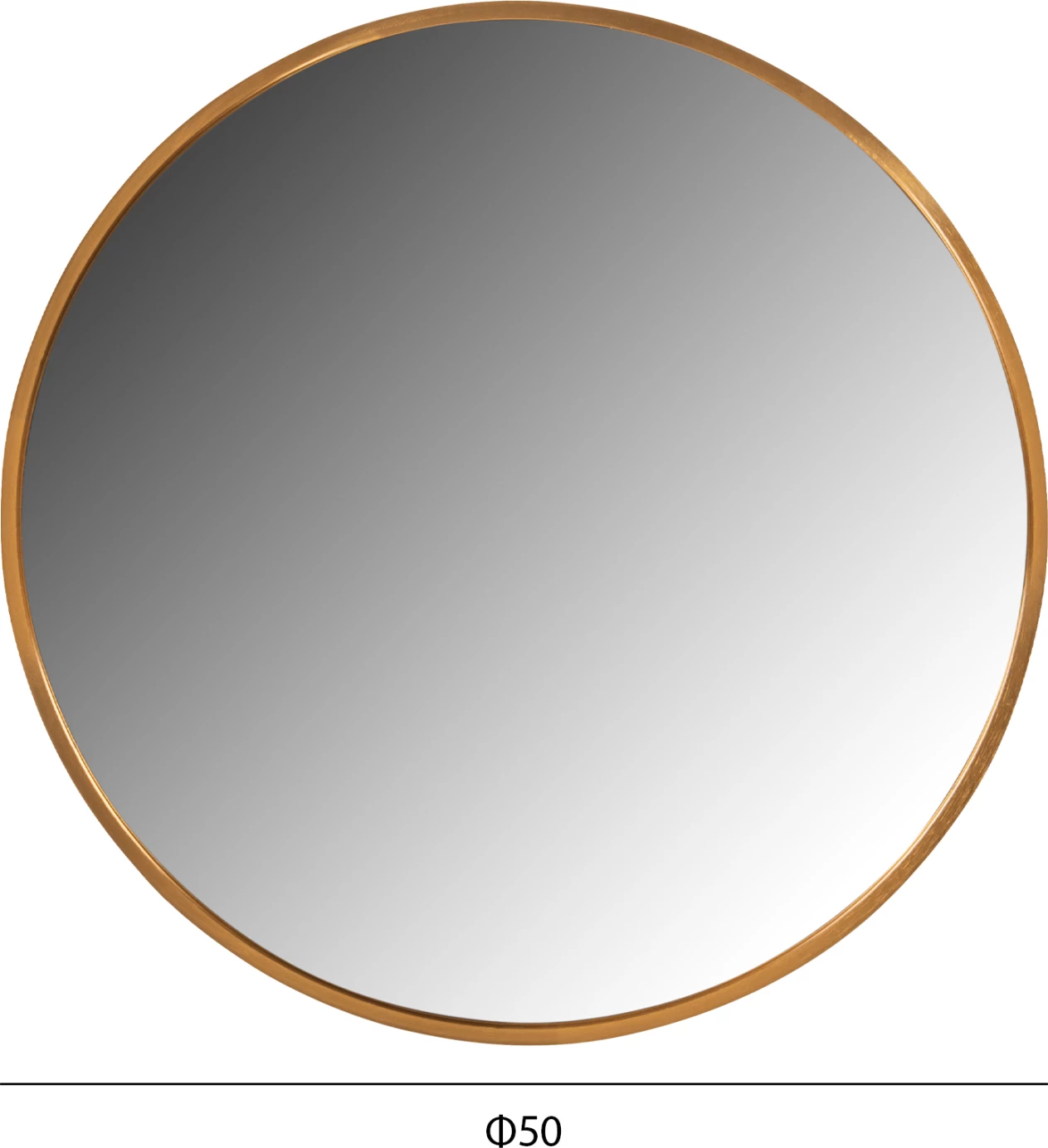 Okroglo stensko ogledalo FH9582.30 aluminijast okvir v zlati barvi Φ50x3 cm