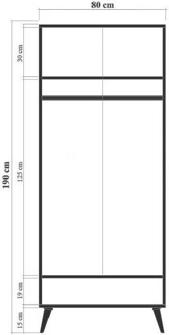 Omara City Gardrop Leaf, večbarvna, Hanah Home, 80x190x45 cm