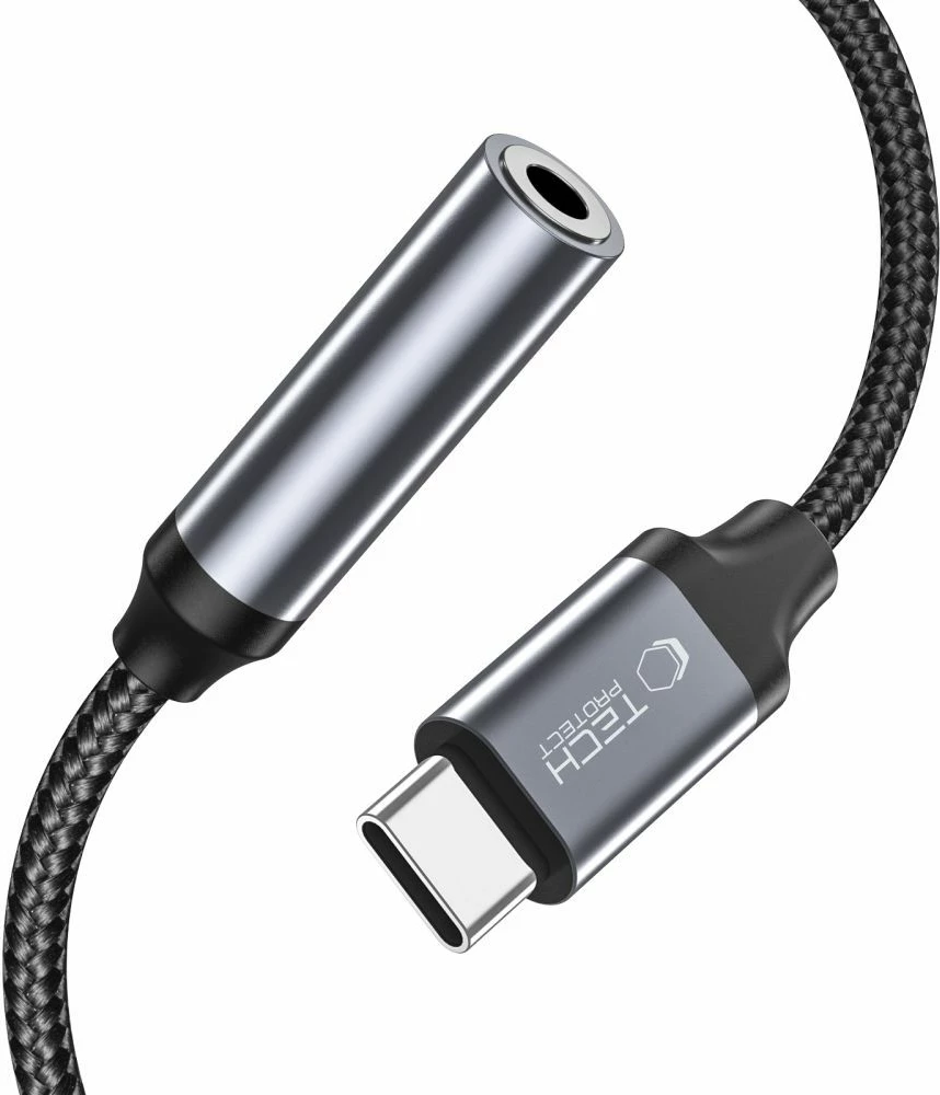 Avdio adapter USB-C na 3,5 mm mini jack, črn — Tech‑Protect UltraBoost
