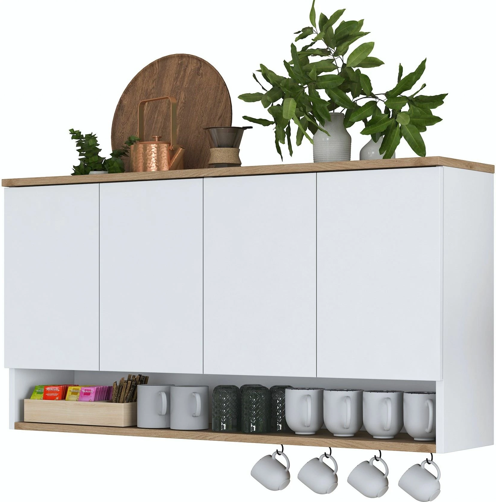 Stenska omarica Skye Decor JE198 - 3811, rjava in bela