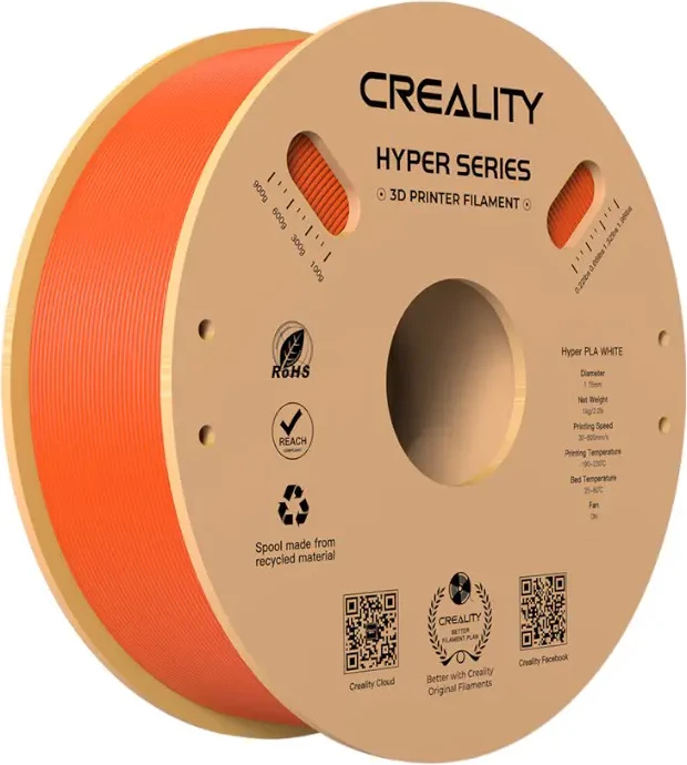 PLA filament Hyper Series Creality 3301010381, 1 kg, 1,75 mm, oranžen