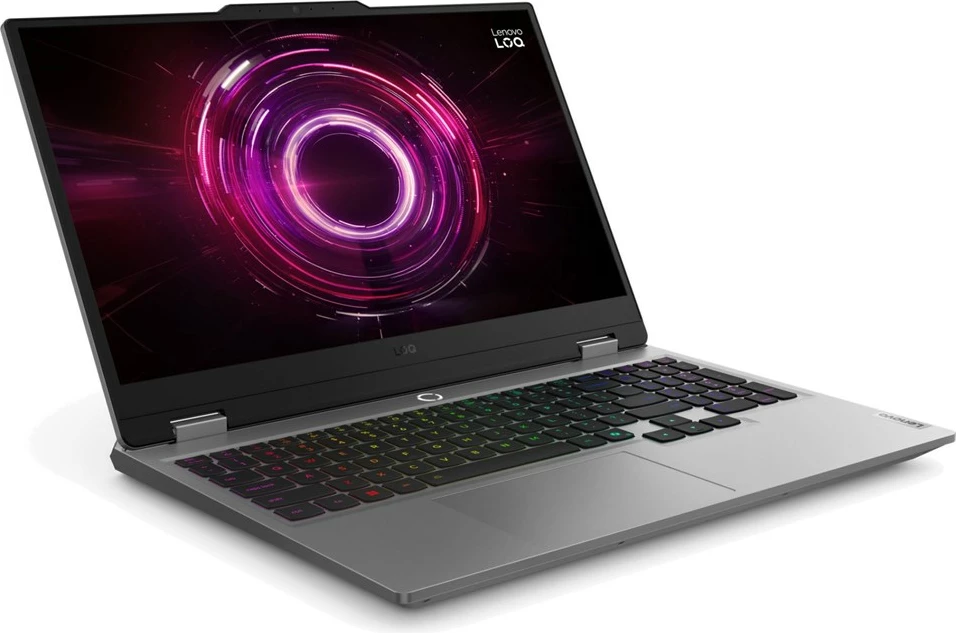 Zmogljiv gaming prenosnik 15,6" FHD IPS 144 Hz, Ryzen 5, 16 GB RAM, 512 GB SSD, RTX 5050, Luna Grey — Lenovo LOQ 15AHP10