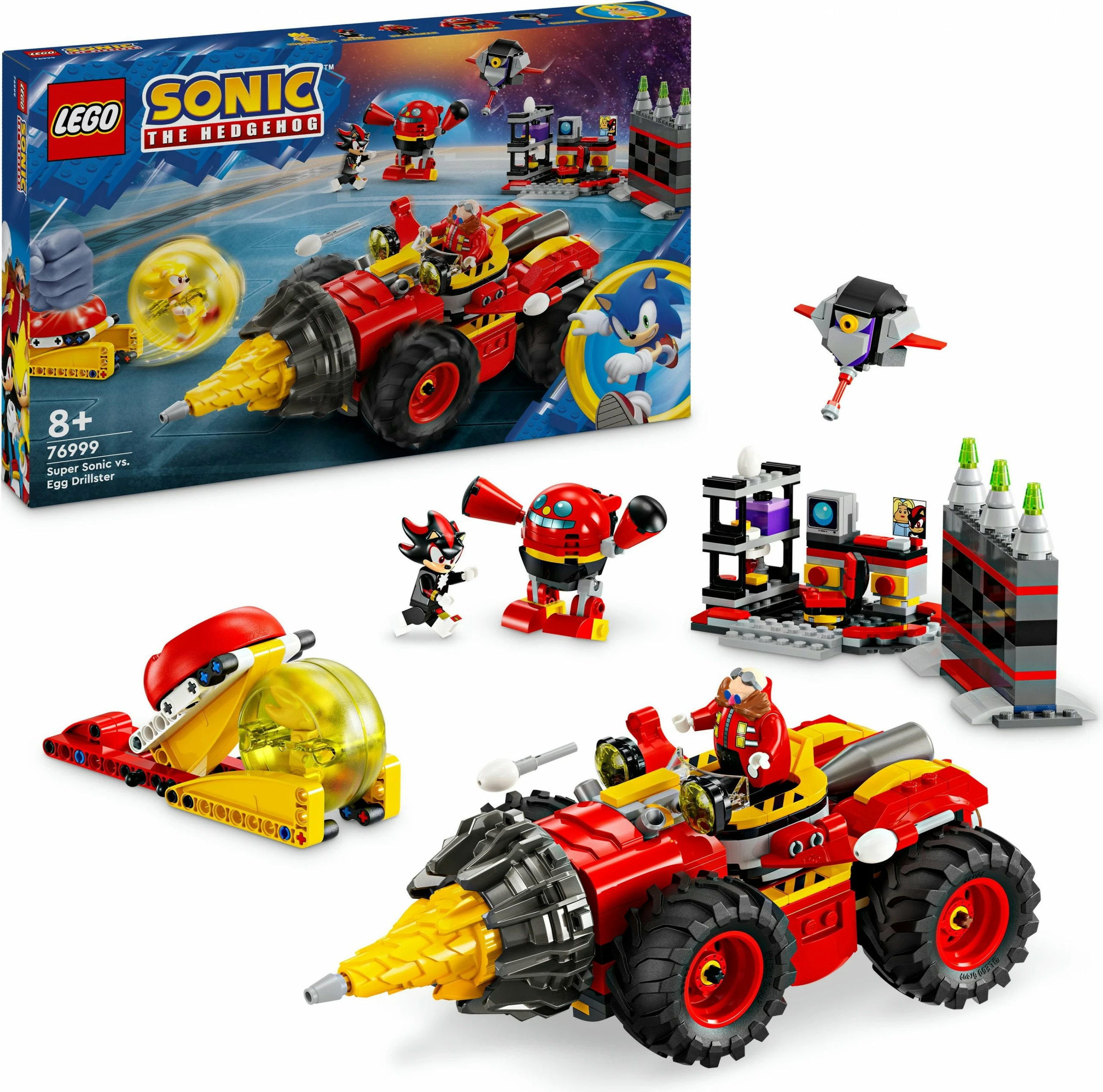 Set gradnje Super Sonic proti Egg Drillster LEGO Sonic the Hedgehog 76999, 590 delov, večbarven