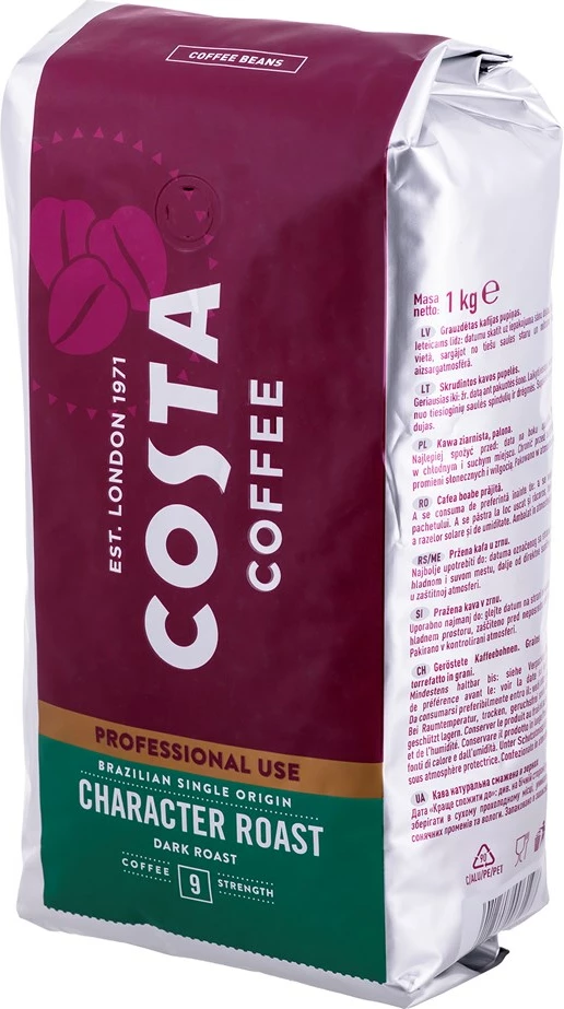 Kava v zrnju Costa Coffee Brazilian Single Origin, 1 kg, za profesionalno uporabo