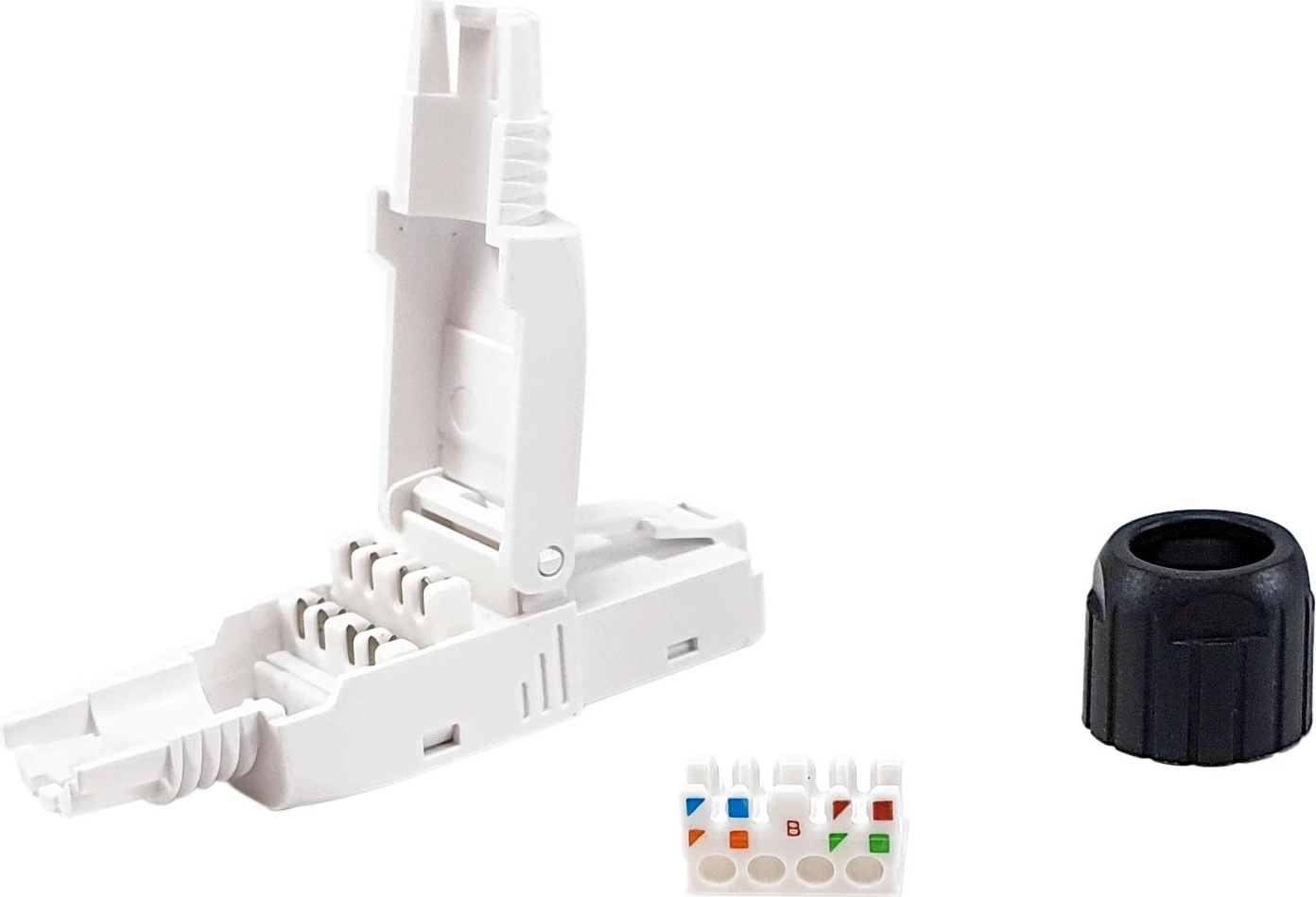 RJ45 Cat6 modularni vtič Equip, komplet 5 kosov, moški, brez orodja, črno/bele