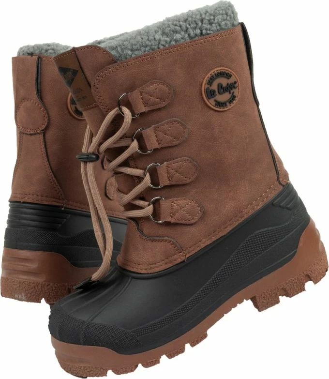 Topli otroški škornji Lee Cooper, rjavi